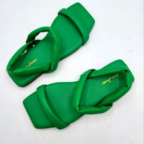 Massimo Matteo Tubular straps Emerald Green Sandals Size 6 M - Picture 4 of 11